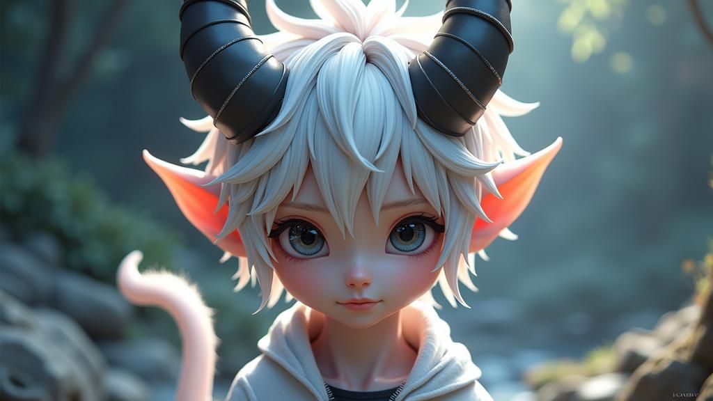 Anime Wight Devil Portrait in 8K Resolution