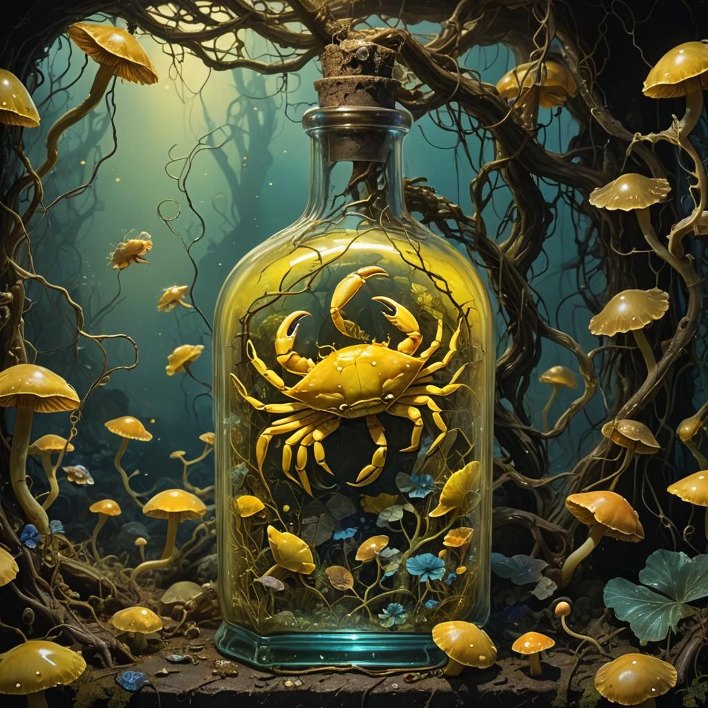 Magical Realism: Crab Saliva in Bioluminescent Grotto