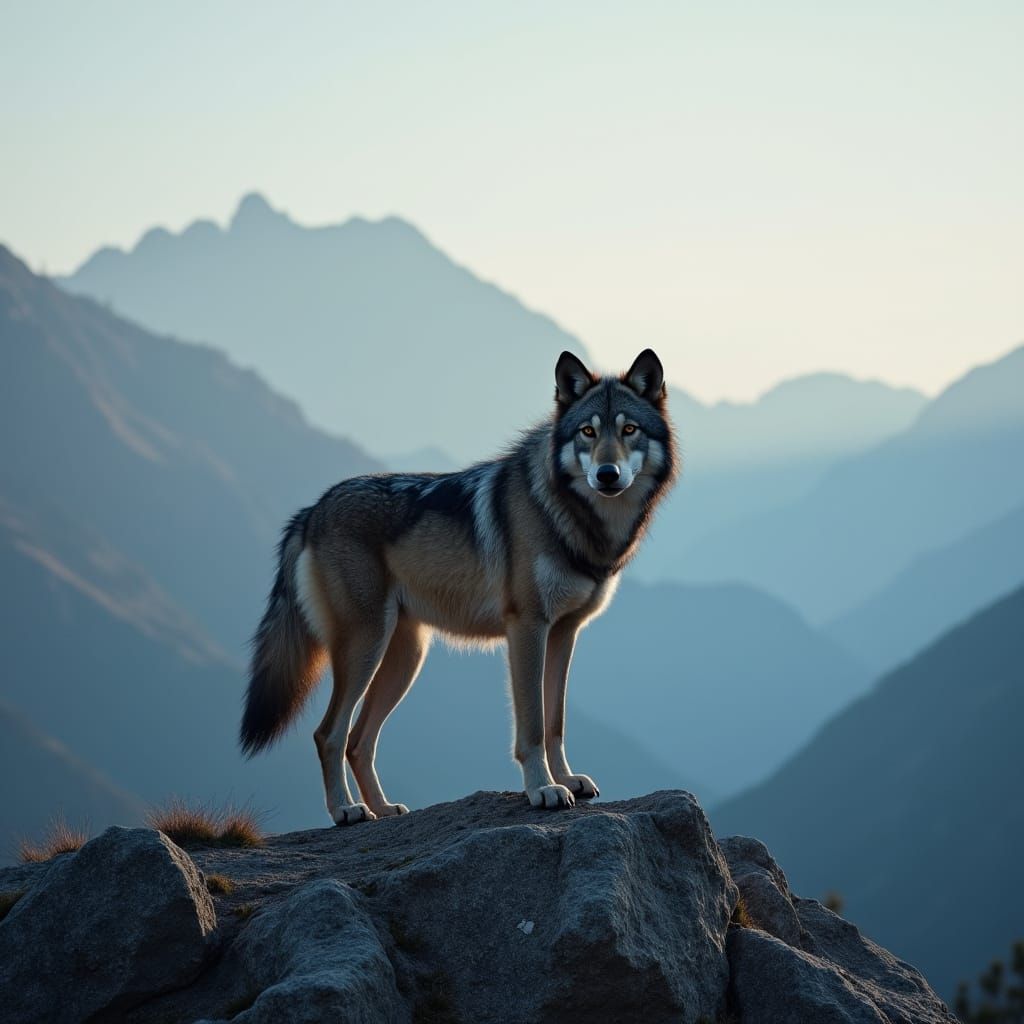 Wolf King on Mountain Peak