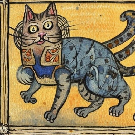 Medieval ugly cat