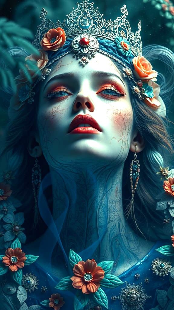 Woman in Alechinsky Style Masterpiece