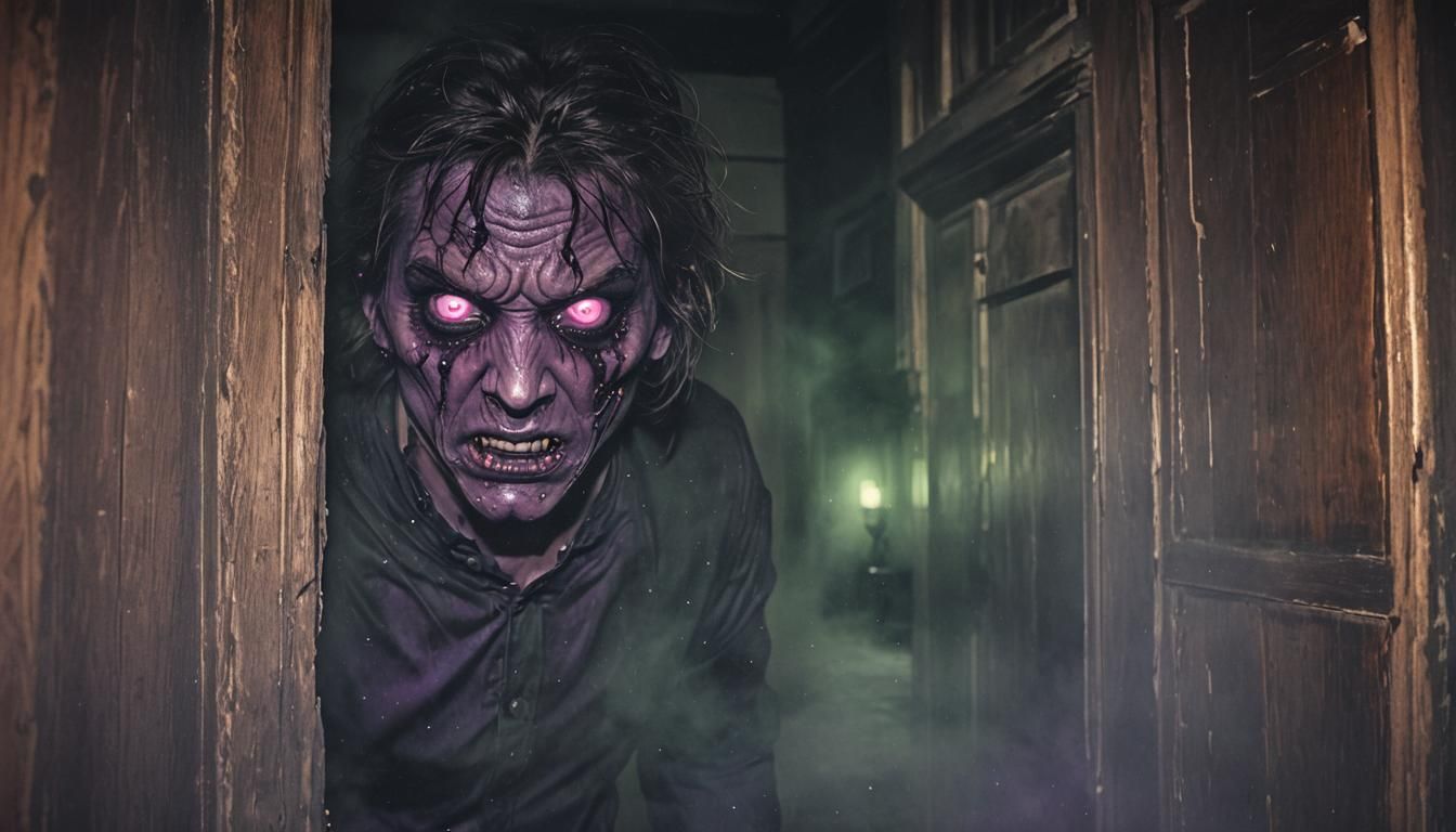 Cursed Spirit Roams Dark Mansion Corridors