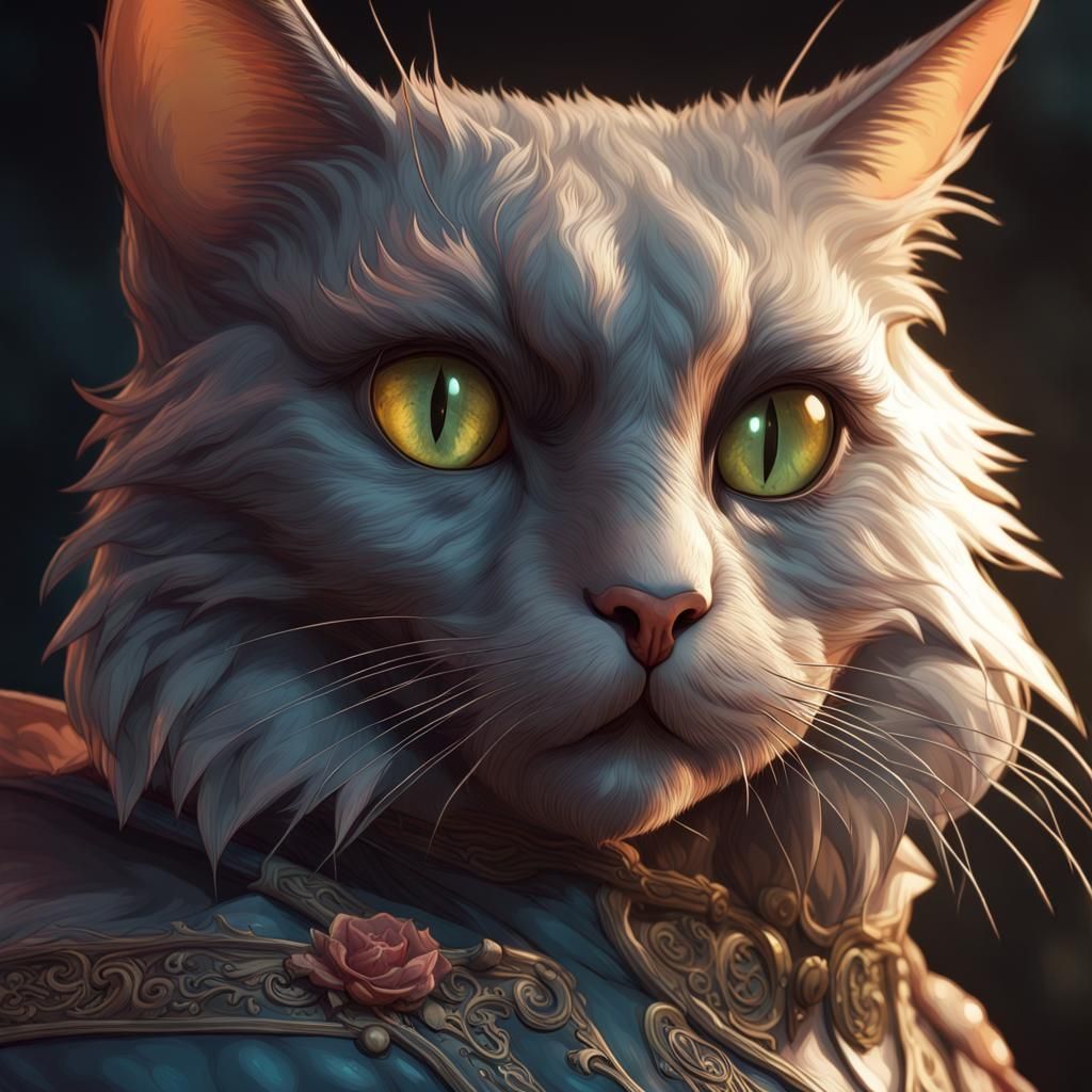 Spooky Cat Horror Portrait in Dynamic Lighting