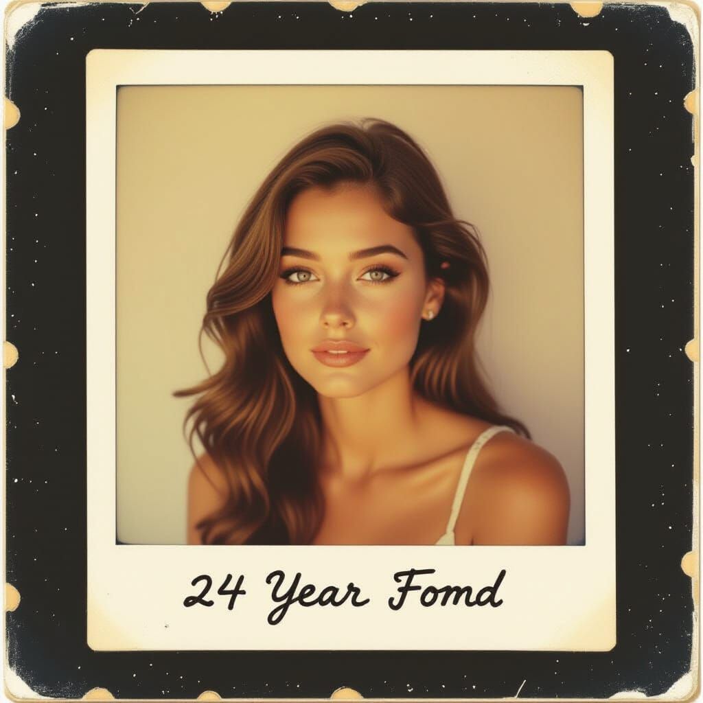 Nostalgic Polaroid of a Young Woman