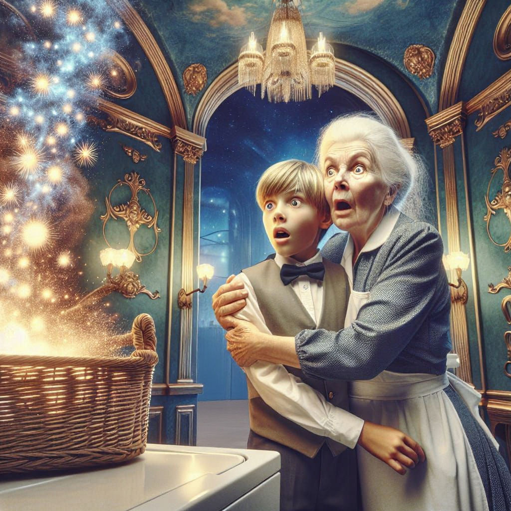 Surreal Laundry Room Sparkles: Sci-Fi Matte Painting