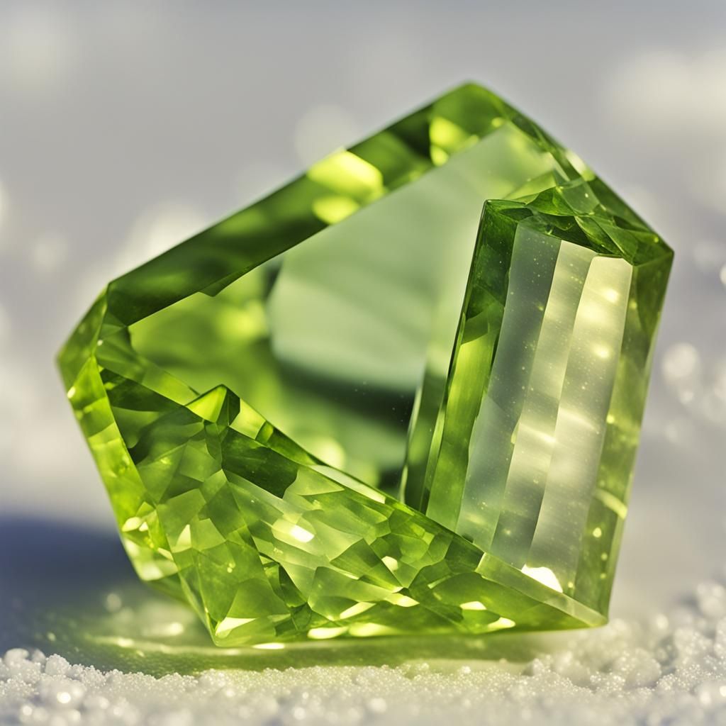 Radiant Peridot Crystal in Divine Light