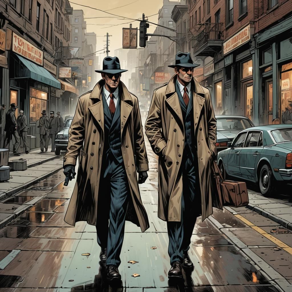 Mafia Men in Trenchcoats: Comic Book Art