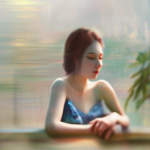Serene Romanticism: Pastel Airbrush Art with Dynamic Lightin...