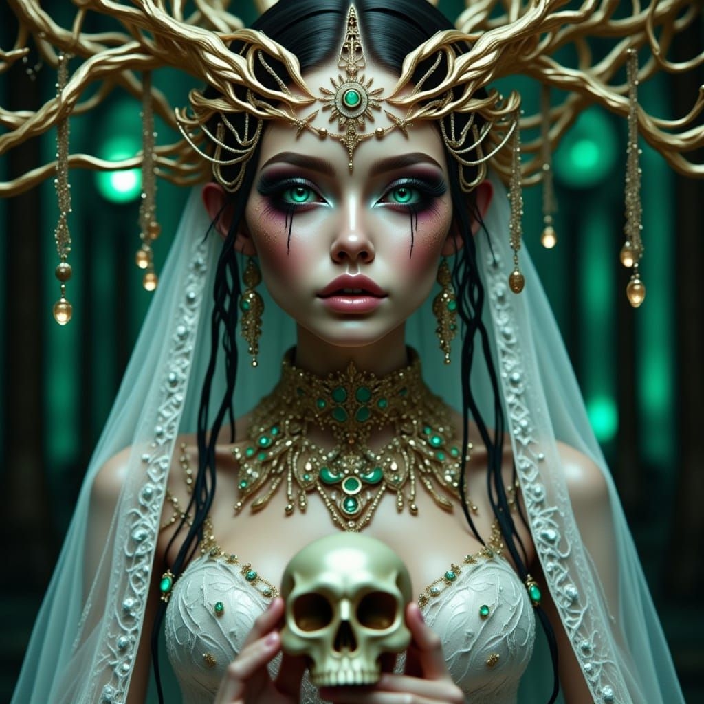 Chibi Voodoo Priestess in Elegant Gown