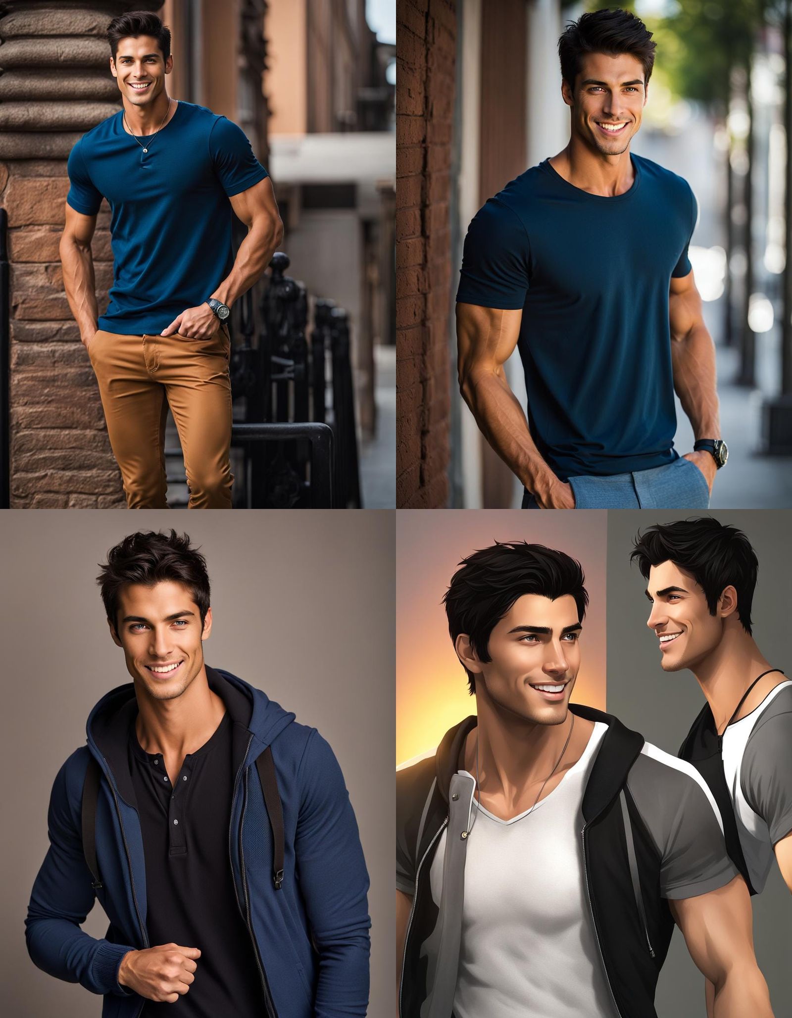 Anime Style Portrait of an Athletic Man