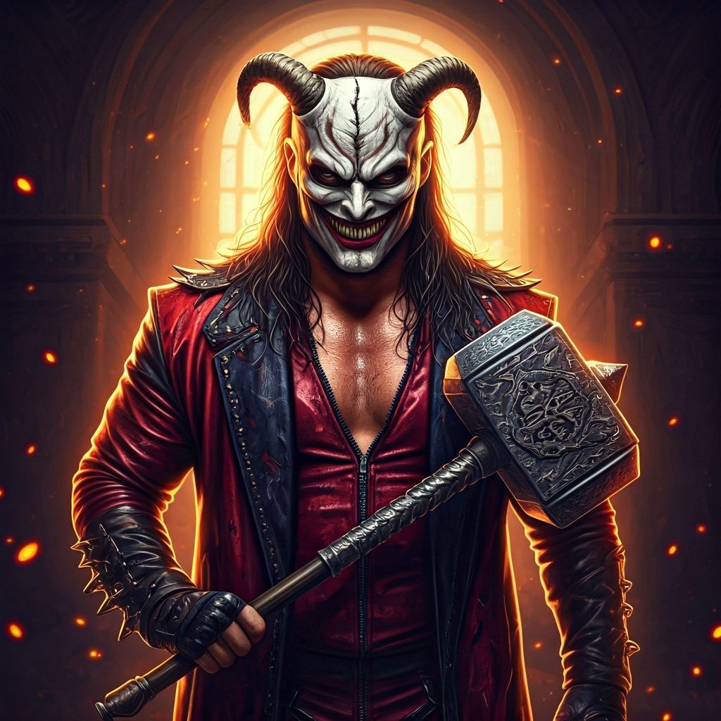 Bray Wyatt with Horned Mask in Dark Surrealism