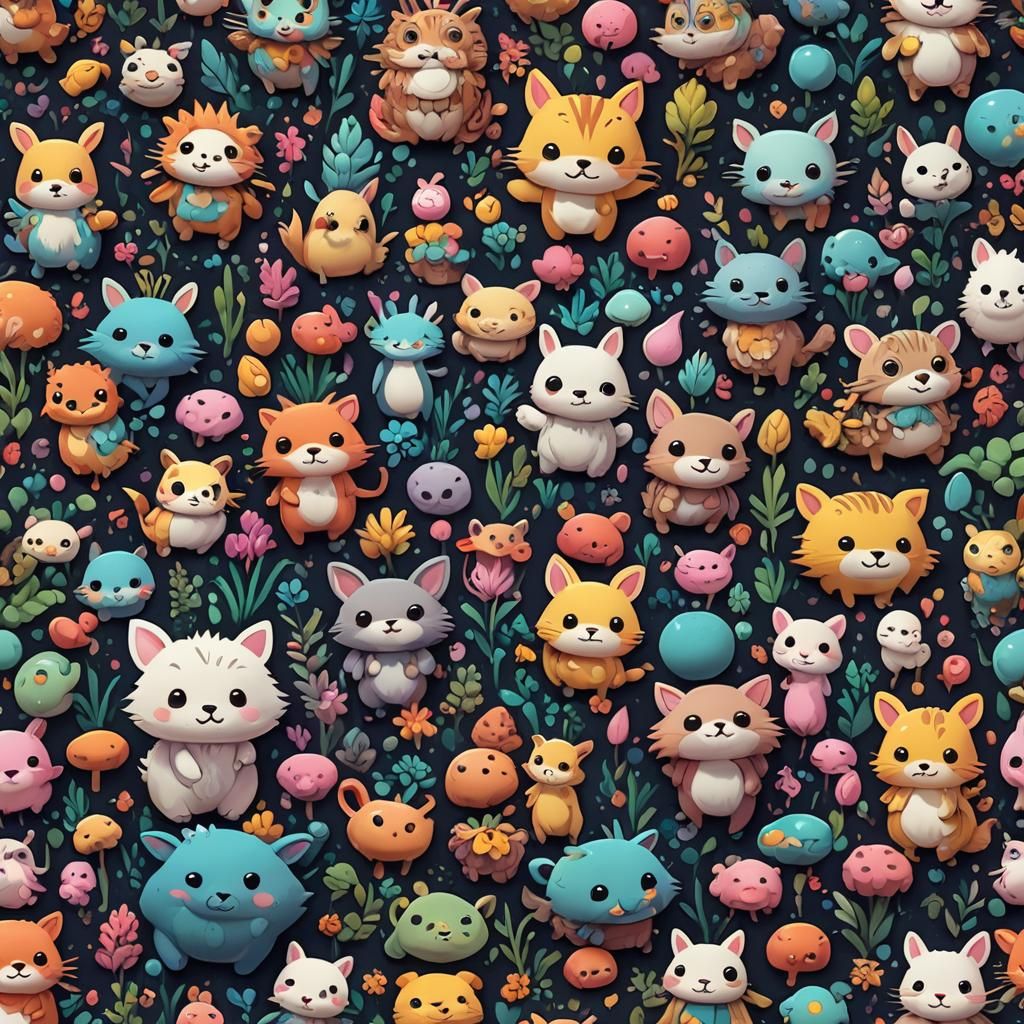 Kawaii Animals in Detailed Fantasy Art