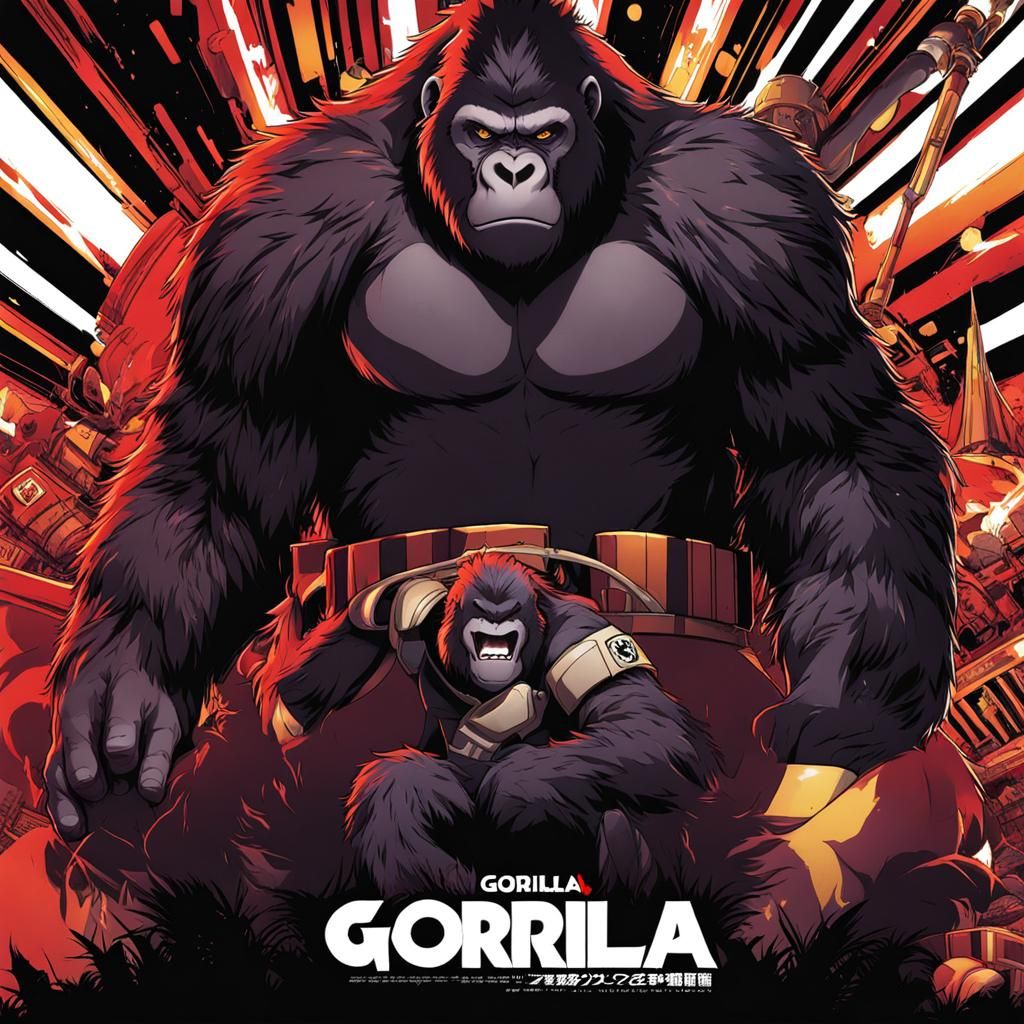 Gorilla in Anime Key Visual Style
