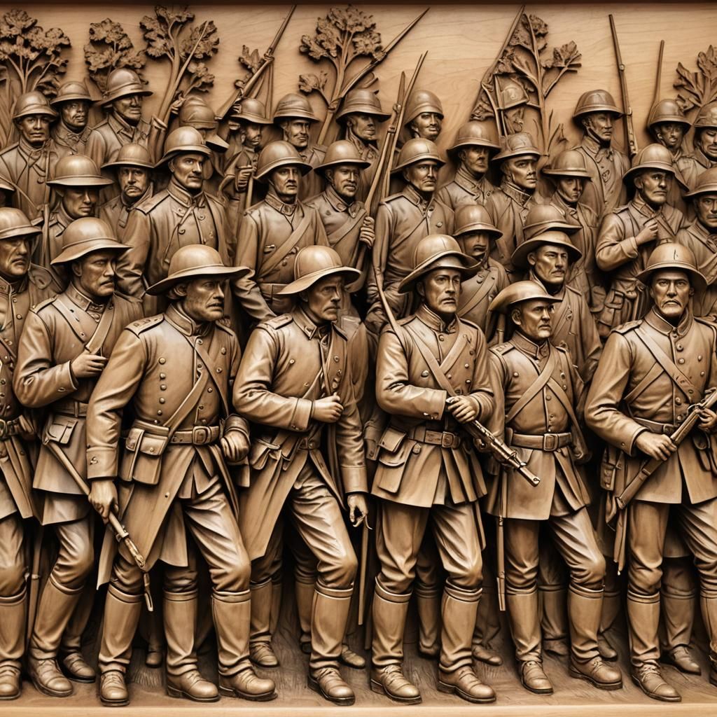 Civil War Ohio Regiments Carved in Maple