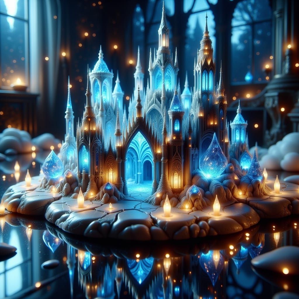 Sparkling Gemstone Castle on Elven Workbench