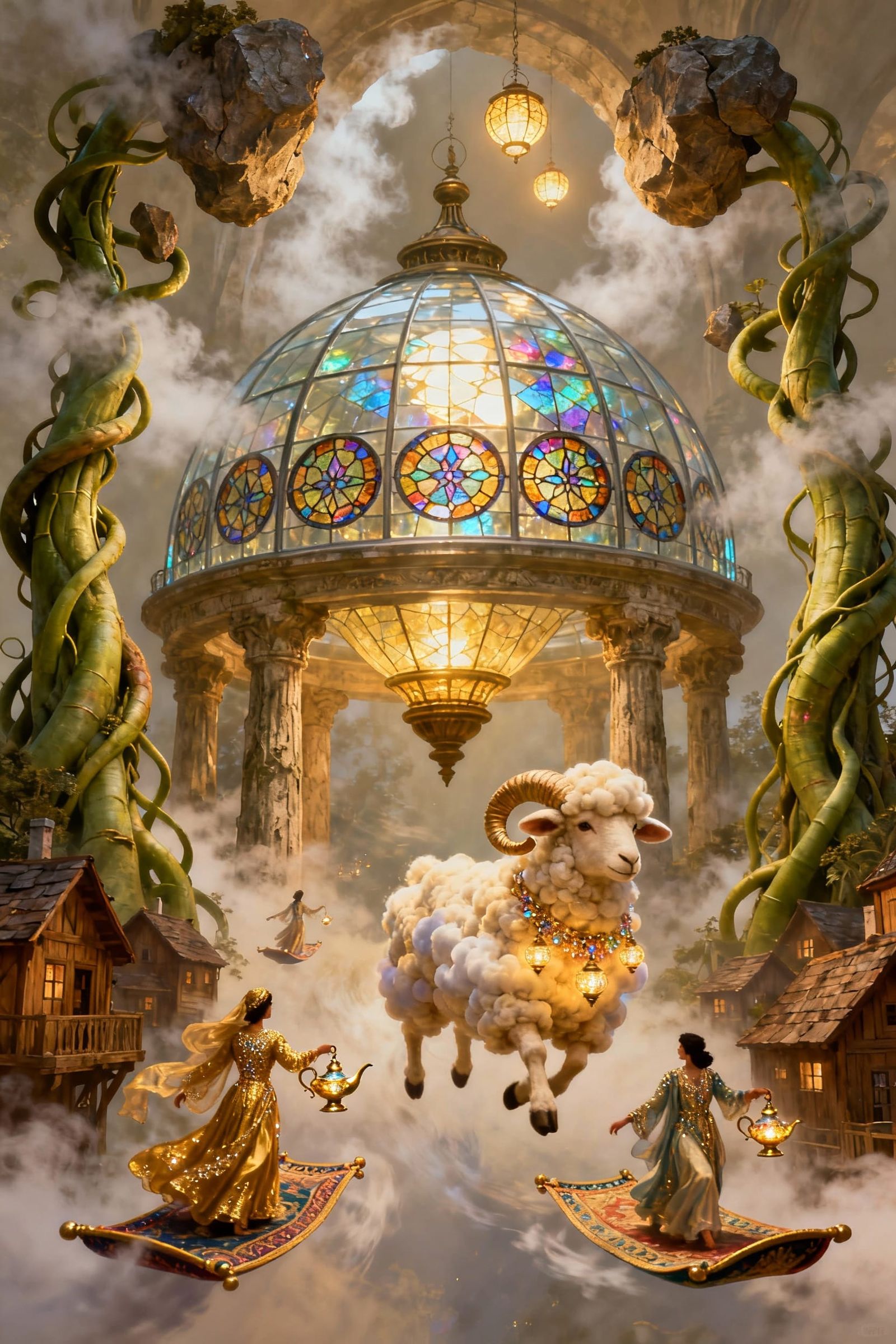 The Golden Sheep of AliBaaBaa in the Domed Village of Manic ...
