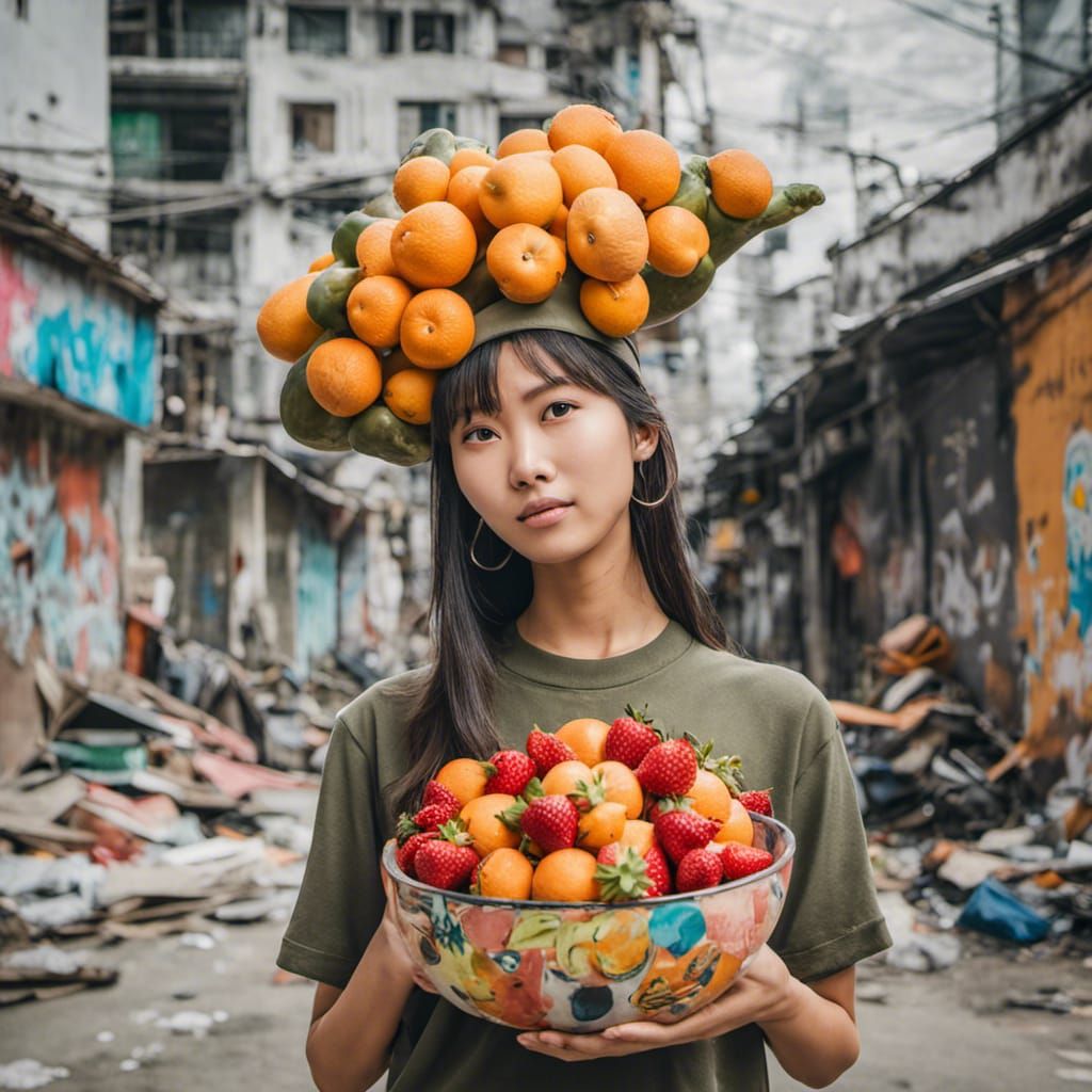 Urban Fruit Seller in Bangkok Street Scene