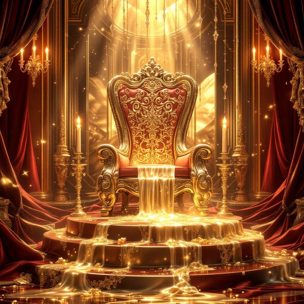 Elegant Golden Opulence in Hyperrealistic Detail
