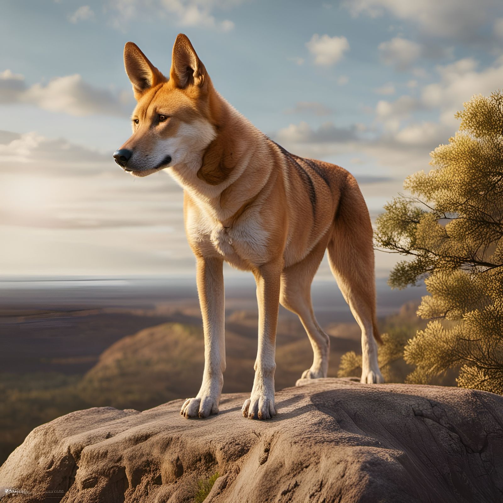 Dingo on a Cliff Edge in 8k