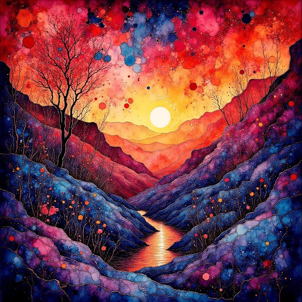 Abstract Celtic Art with Atlas Mountain Hues