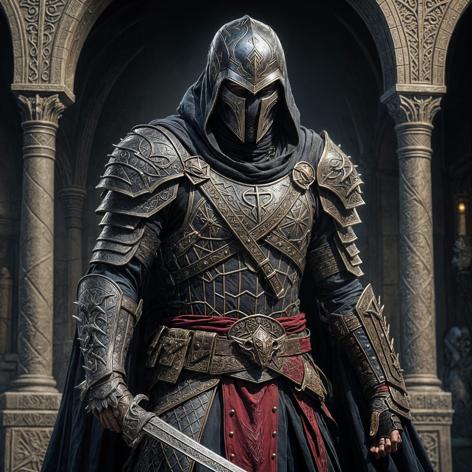 Assassin in heavy armor.