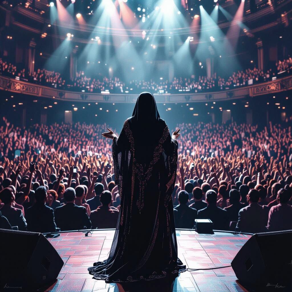 Umm Kulthum Concert Pencil Sketch