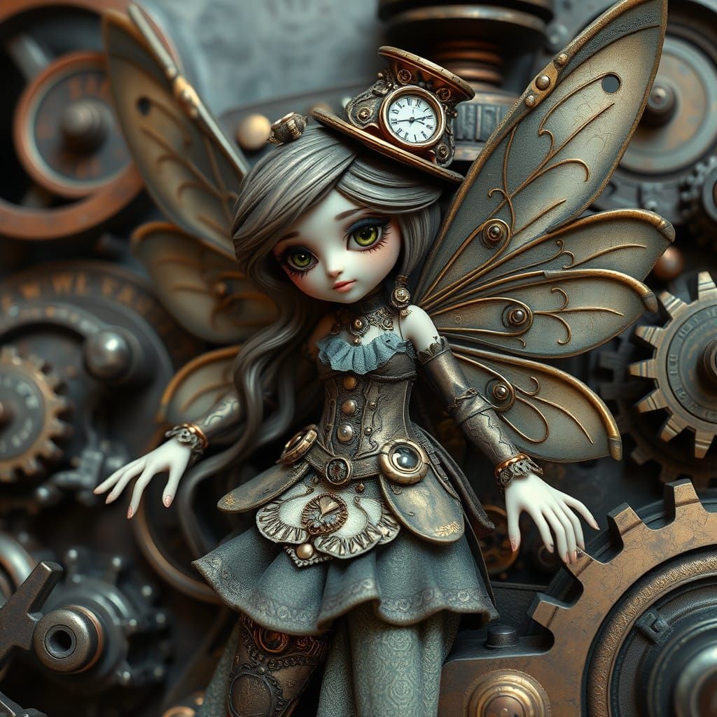Clockwork Fairy in Steampunk Industrial Fantasy