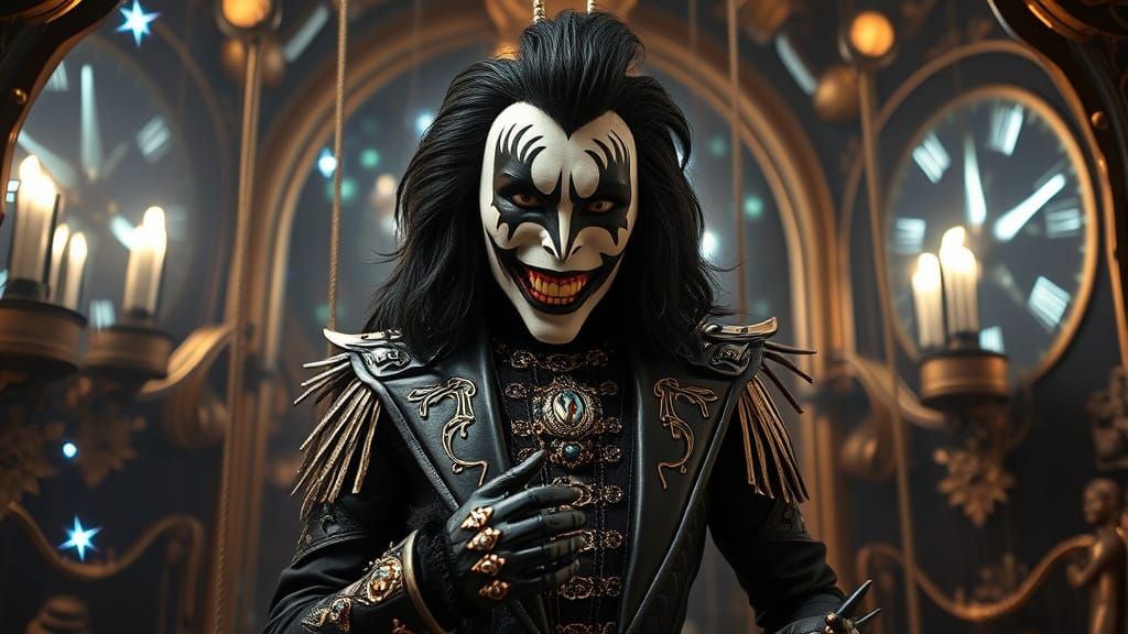 Steampunk Gene Simmons Puppet with Holographic Starlight