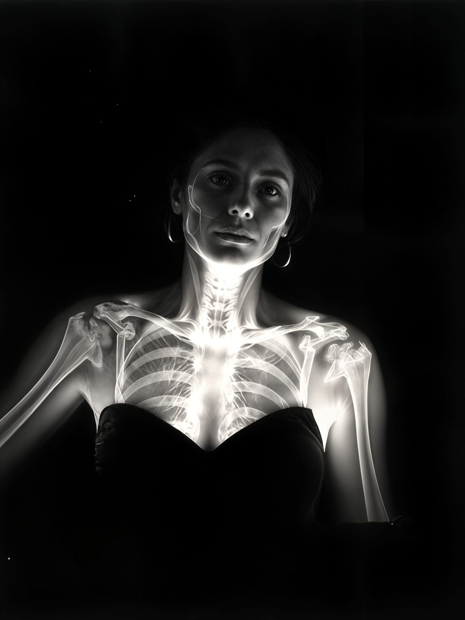Radiant Actress Revealed Through X-ray Vision