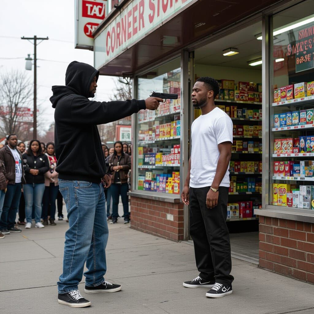 Dramatic Confrontation at Corner Store
