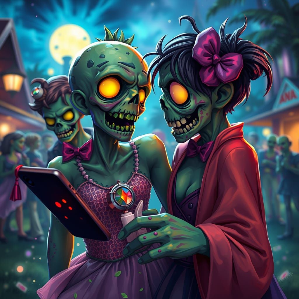 Cute Zombie Prom Night Scene