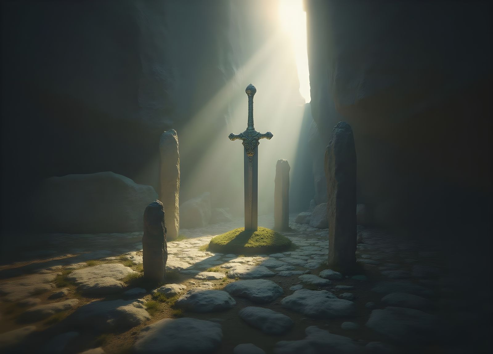 Excalibur in Stone: A Shaft of Light