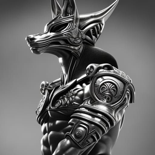 Anubis in Giger-esque Biomechanical Style