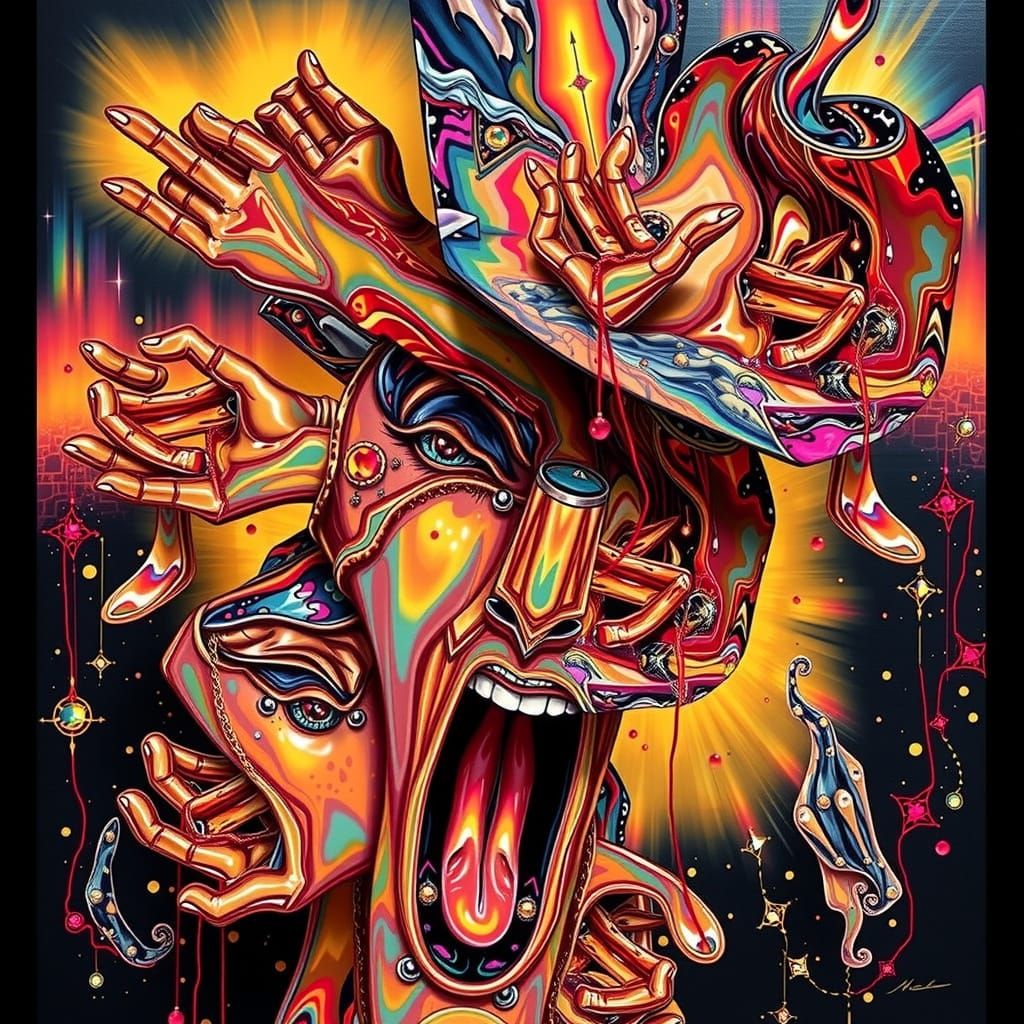 Hyperrealistic Sculpture Reflecting Life and Infinity