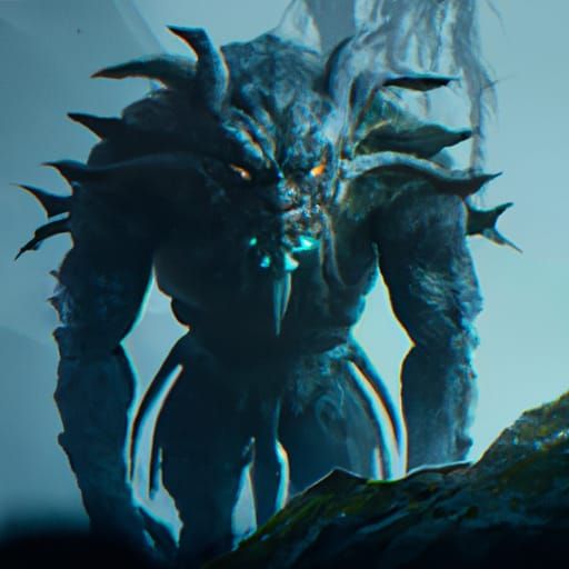 Scary Dark Monster in Detailed Matte Painting