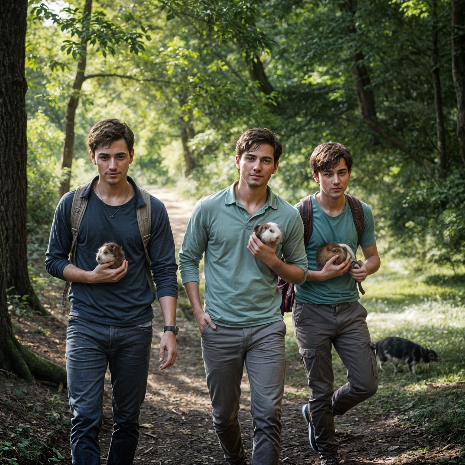 Young Men Connect with Nature and Companions