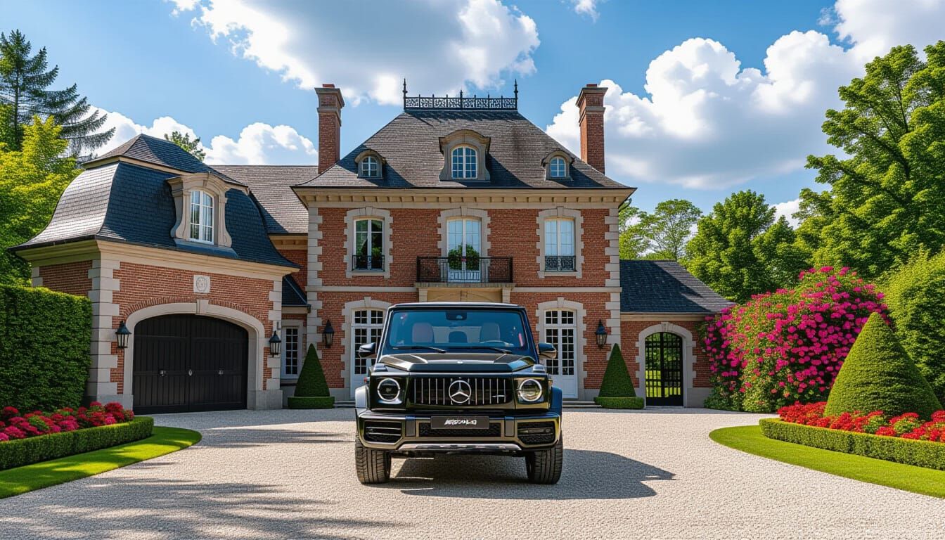 Brick Chateau with Mercedes AMG G 63 in Monet Style