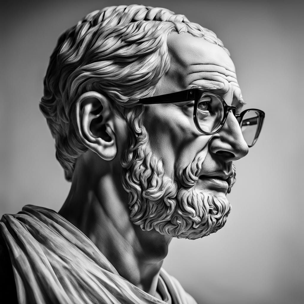 Timeless Greek Bust with Modern Twist