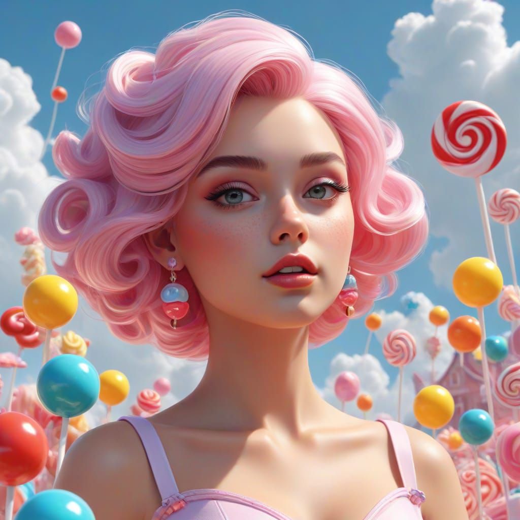 Candy Art Princess in Whimsical Land