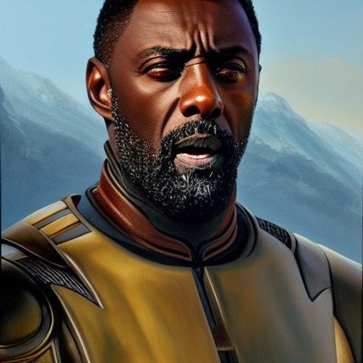 Idris Elba as Heimdall in Oil Painting Style