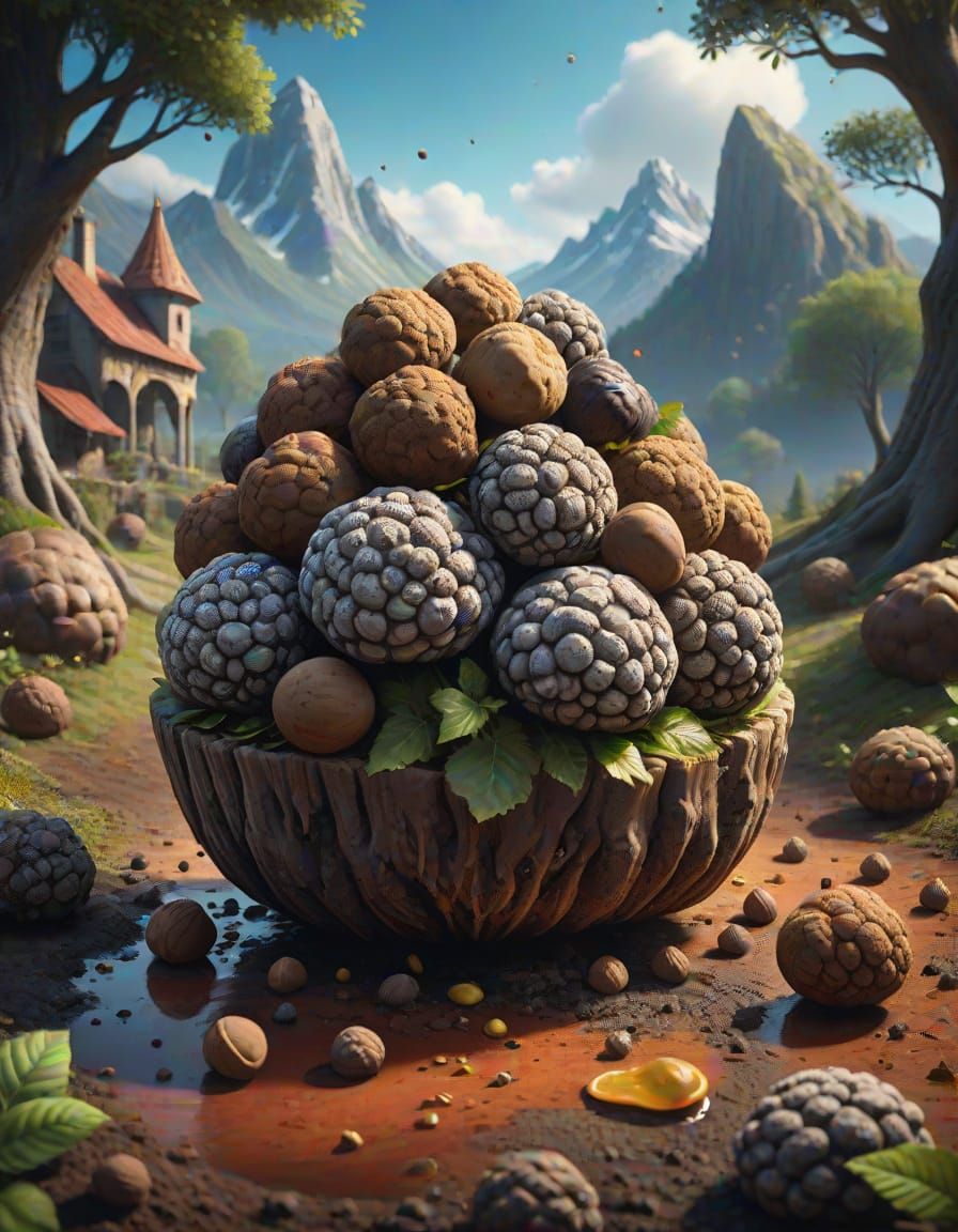 Ethereal Truffle Kingdom in Vibrant Fantasy World