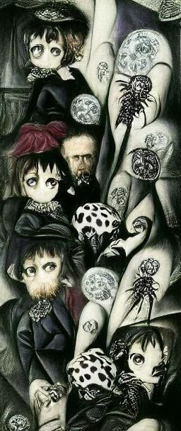 Gothic Chibi Magical Girl in Burton Style