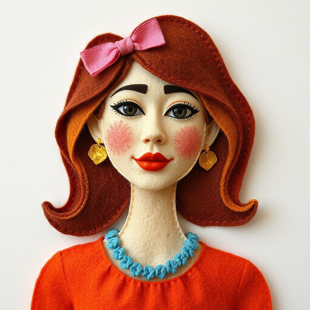 Felted Sculpture of a Stunning Woman