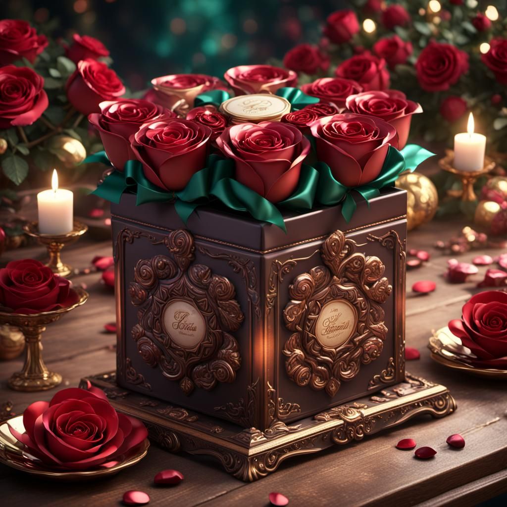 Chocolates in Rose Design: Fantasy Concept Art