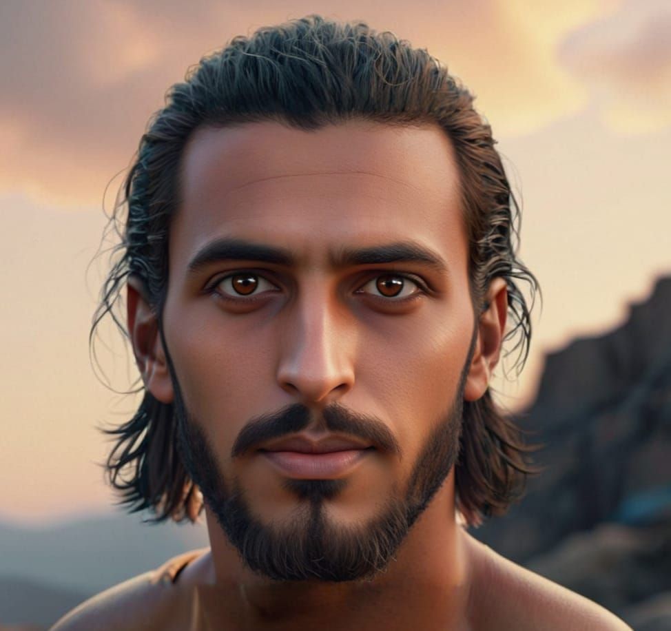 Hyper-Realistic Portrait of a Romantic Arab Man