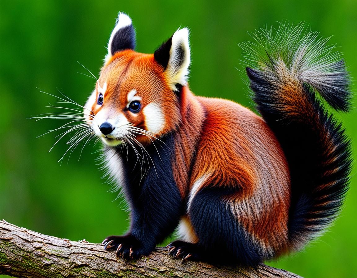 Red panda squirrel bunny hybrid