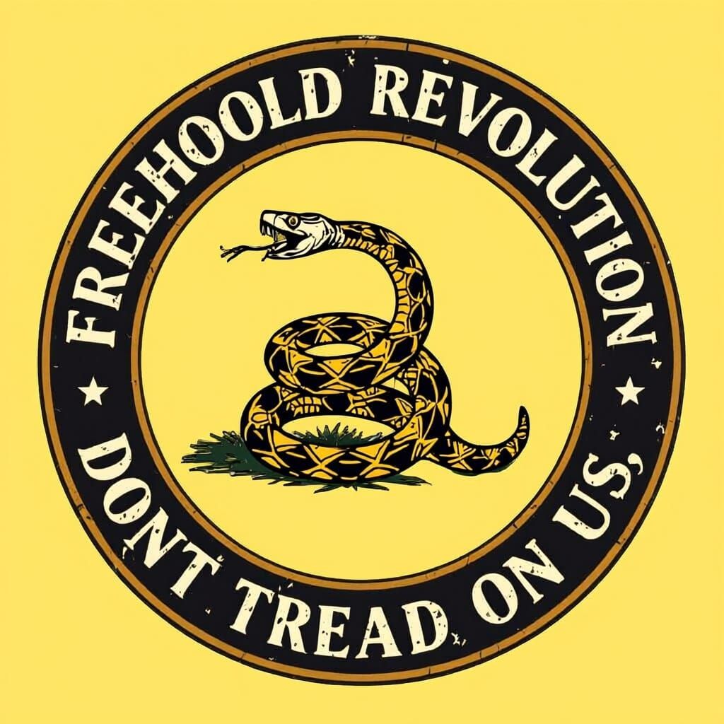 Gadsden Flag Emblem: Freehold Revolution Don't Tread On Us