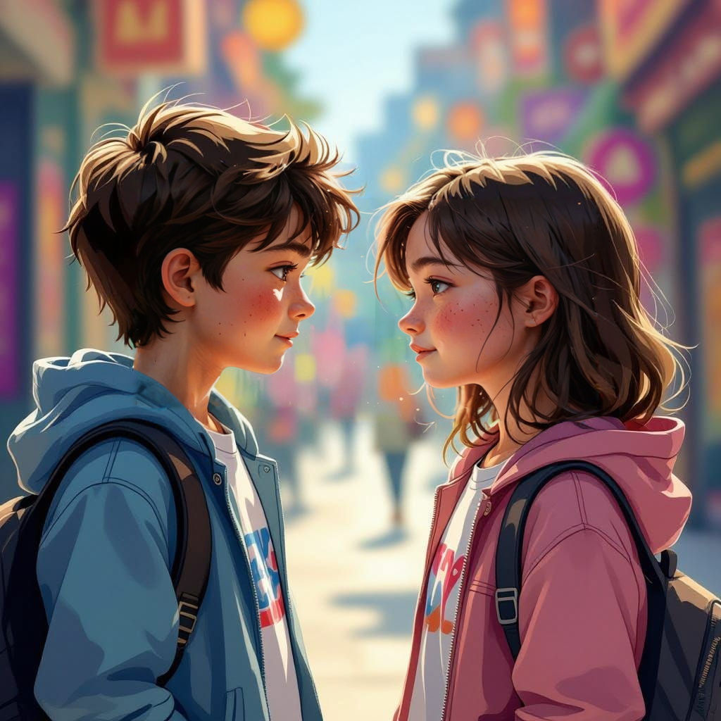 Hyperrealistic First Love: A Colorful Encounter