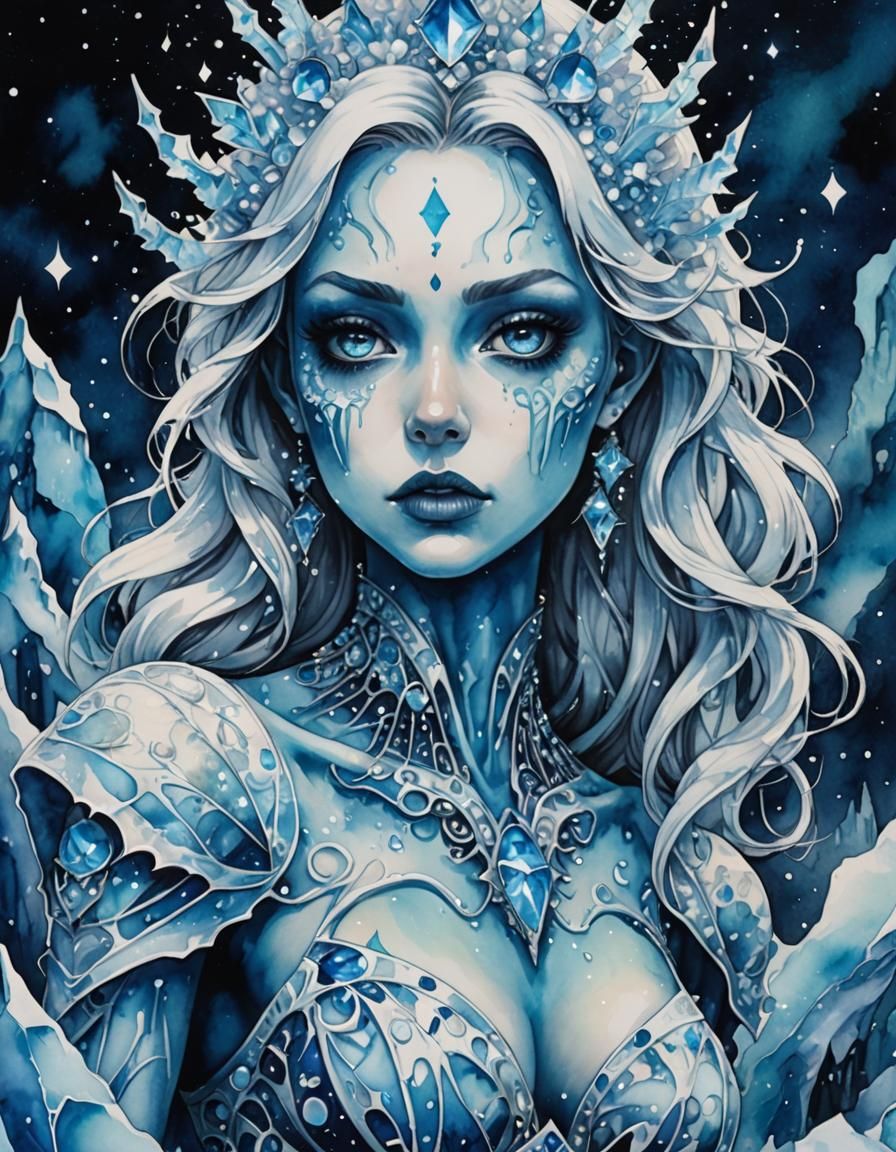 Icy Zombie in Watercolor Alcohol Inks