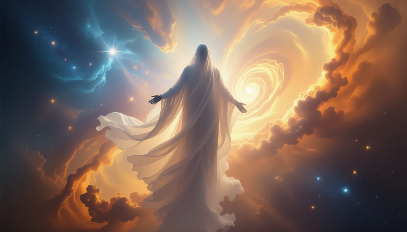 Cosmic Being of Starlight Drifting Through Galaxies